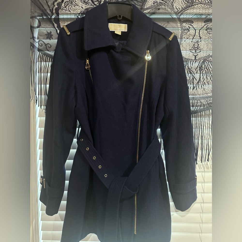 Michael Kors women’s black wool coat. 
Size 12 petite.